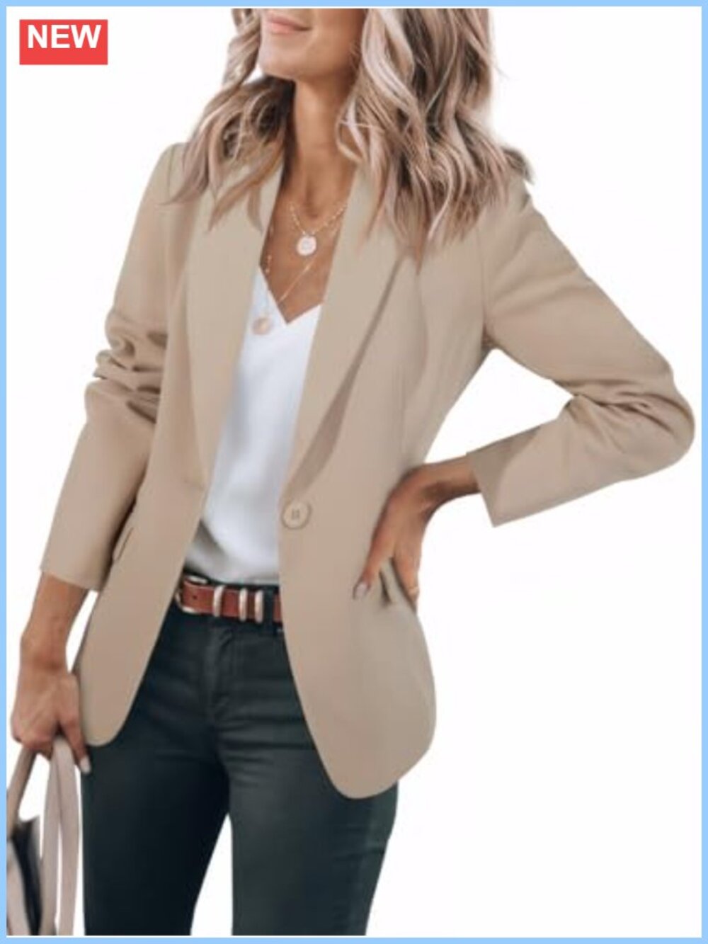 Womens Casual Blazer Long Sleeve Work Office Suit Jacket Notch Lapel